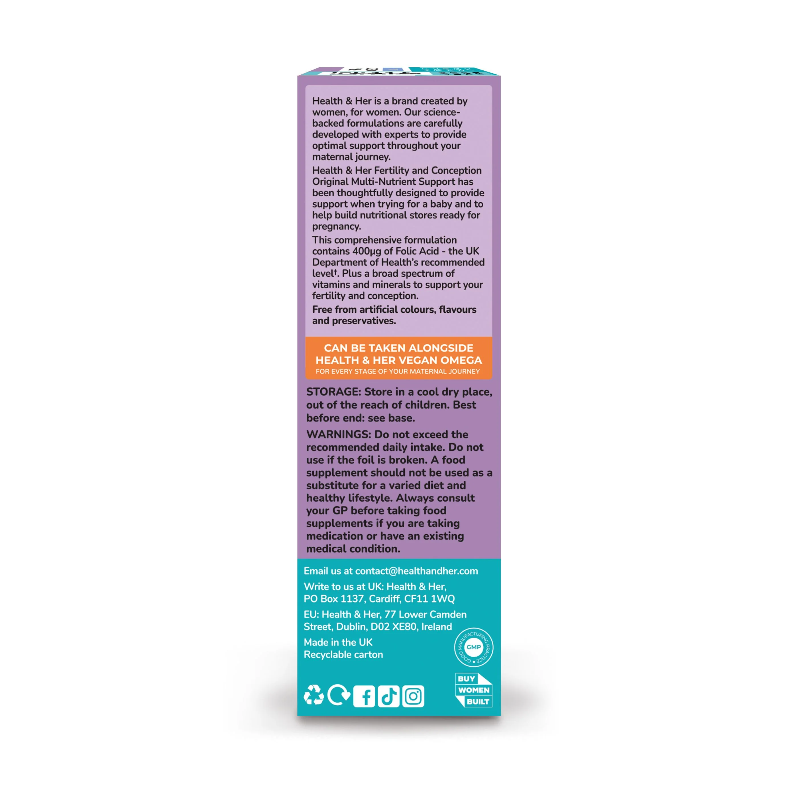 Health & Her Fertility & Conception Original Multi-Nutrient Support - Image 12