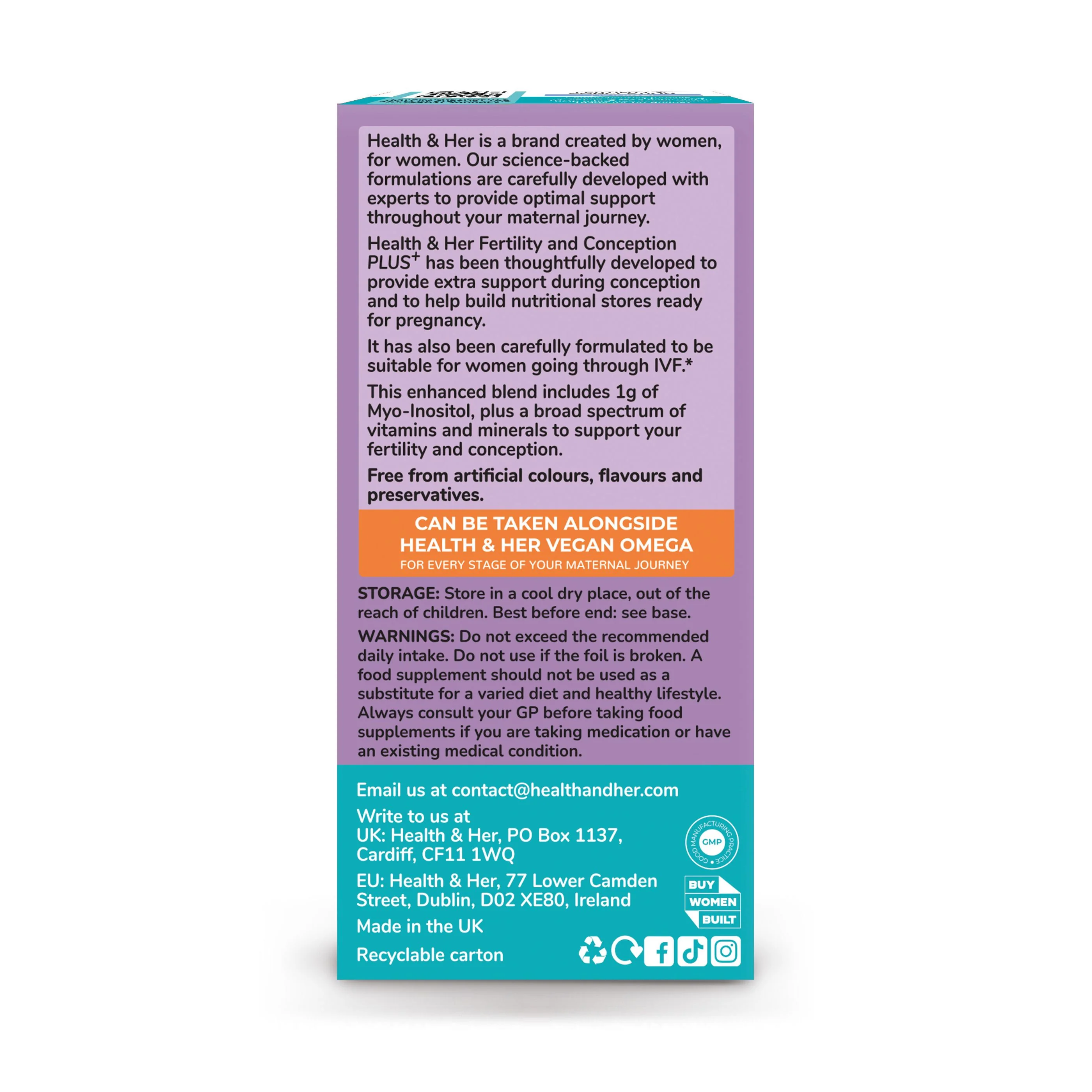 Health & Her Fertility & Conception PLUS+ Multi-Nutrient Support - Image 14