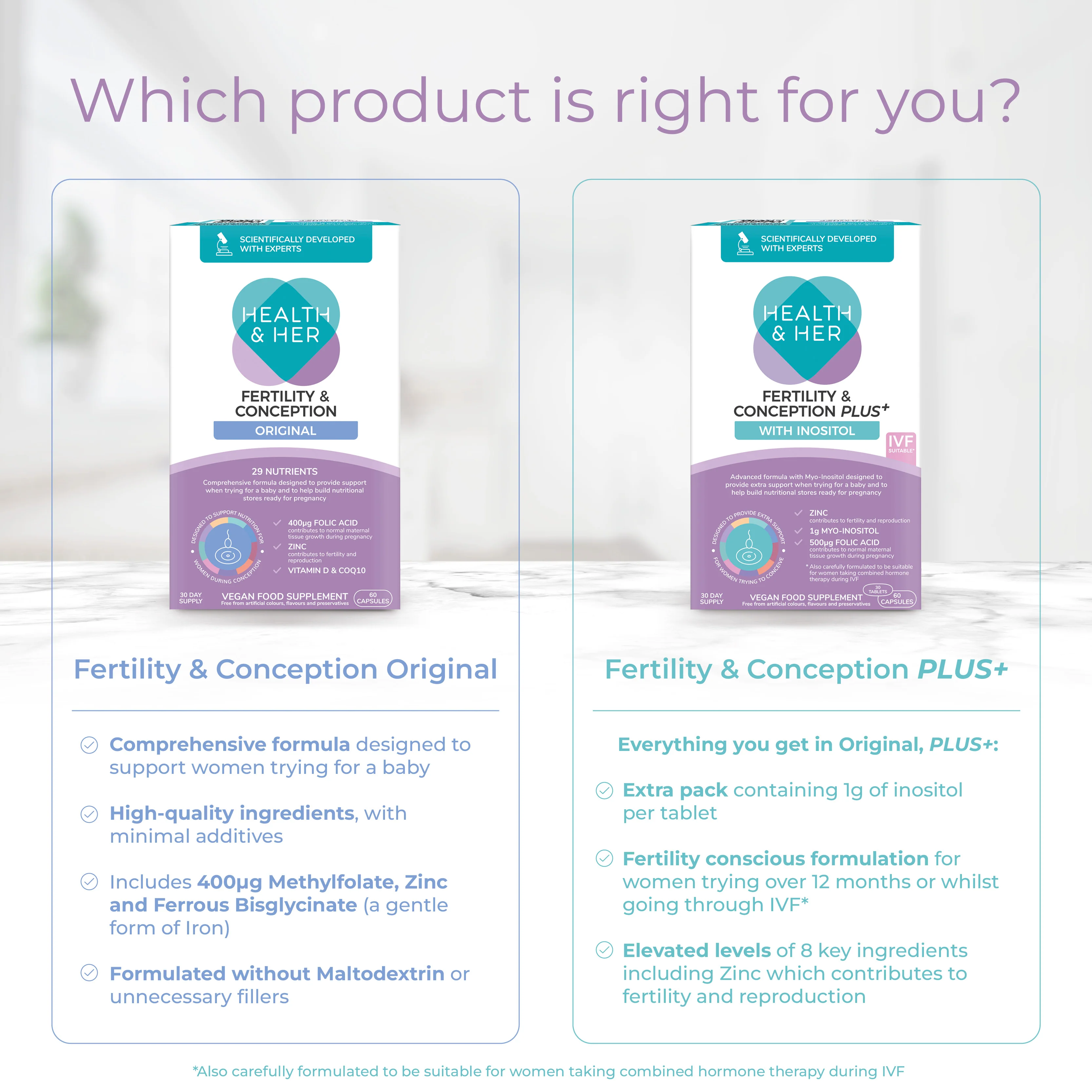 Health & Her Fertility & Conception PLUS+ Multi-Nutrient Support - Image 6