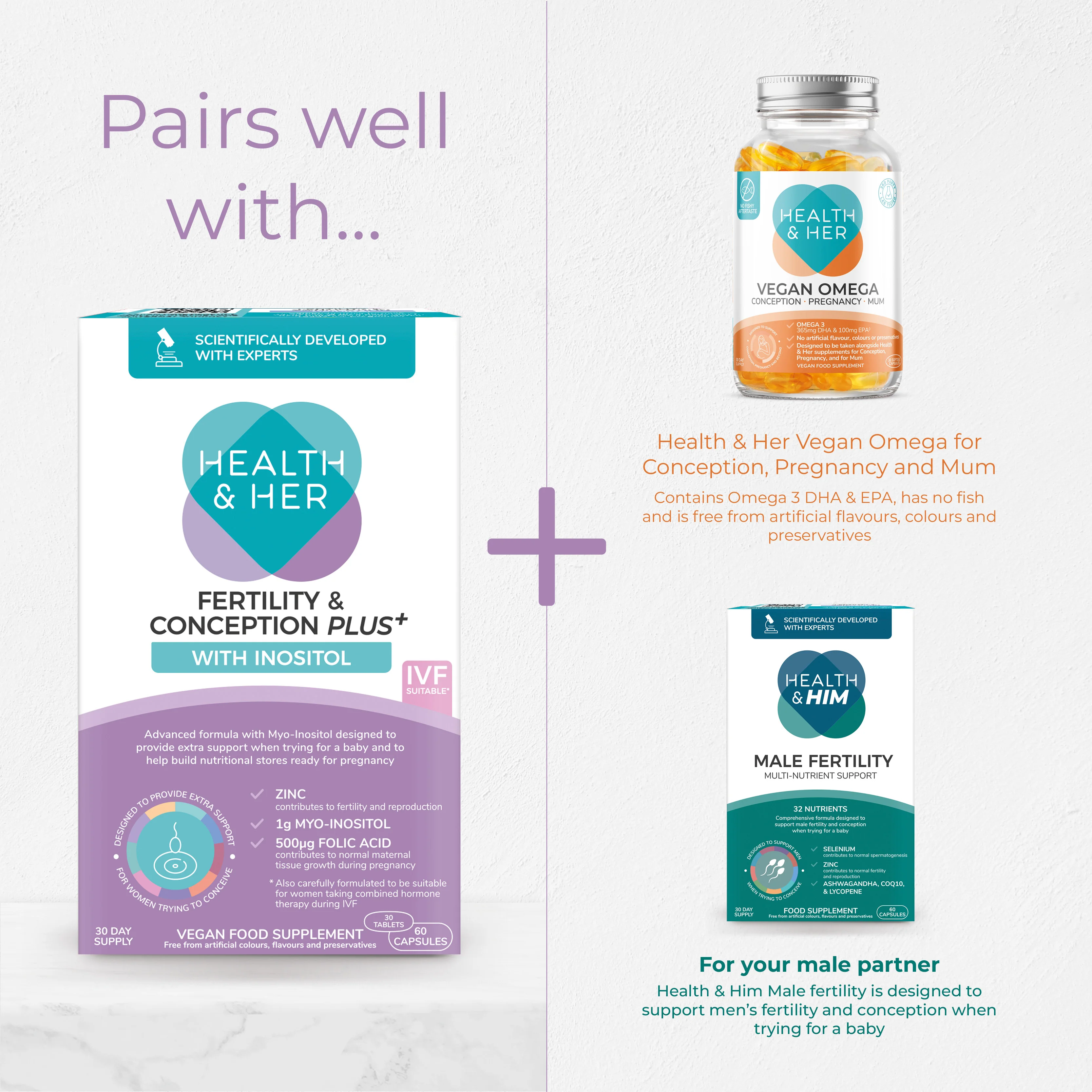 Health & Her Fertility & Conception PLUS+ Multi-Nutrient Support - Image 9