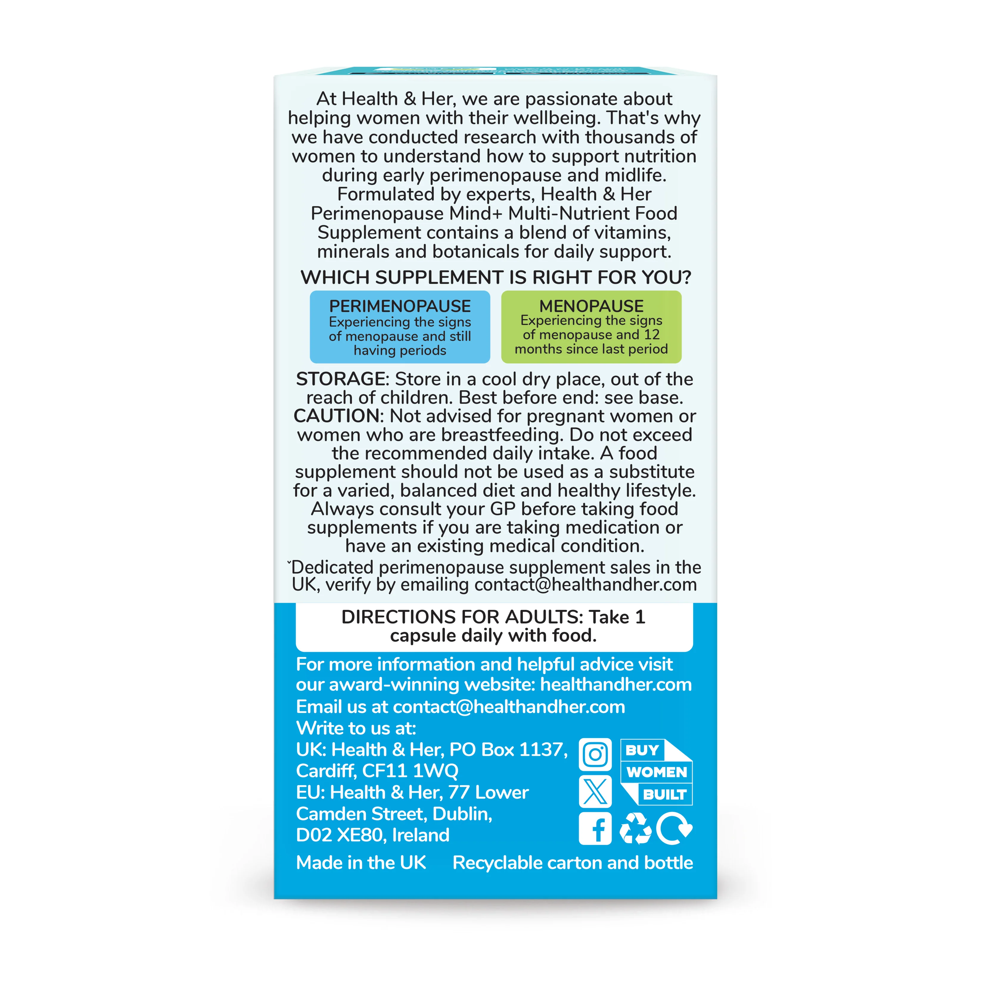 Health & Her Perimenopause Mind+ Food Supplement - Image 6