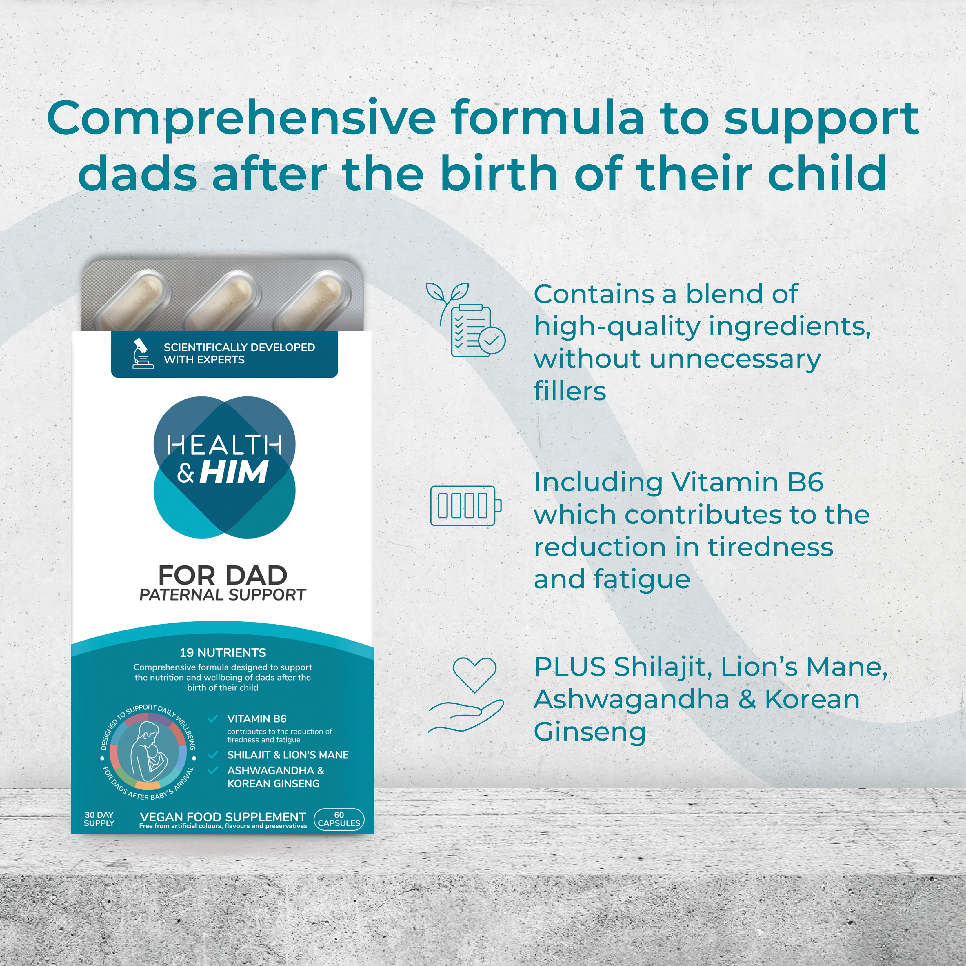 Health & Him For Dad Paternal Multi-Nutrient Support - Image 7